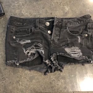 Express size 0 Black denim jean shorts